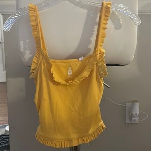 cute yellow summer tank top, size M